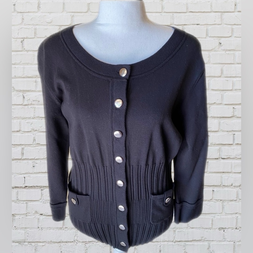 ⭐️3 for$20 R•Q•T size L Black Jacket/Cardigan dress sweater NWT